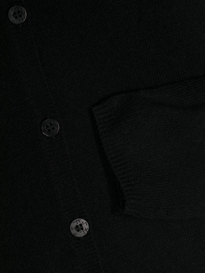 Shop Il Gufo Crew-neck Virgin Wool Cardigan In Black