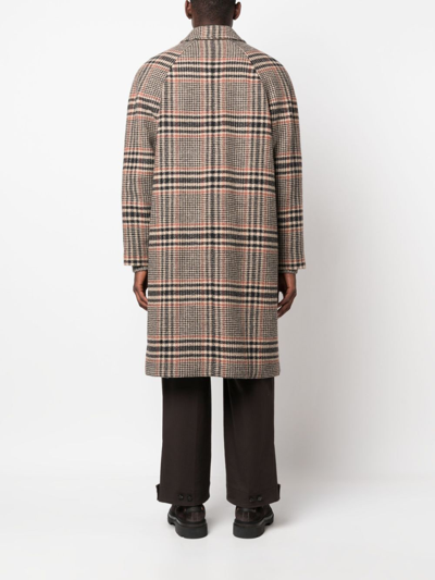 Shop Apc Etienne Plaid-pattern Wool Coat In Neutrals