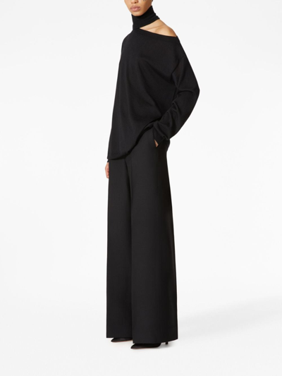 Valentino Cut-out Roll-neck Jumper In Black