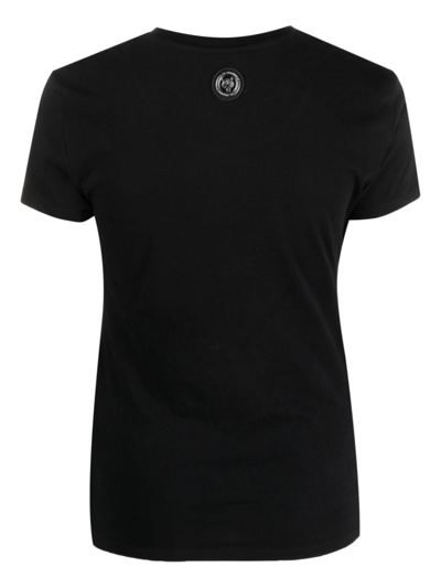 Shop Plein Sport Logo-lettering Graphic-print T-shirt In Black