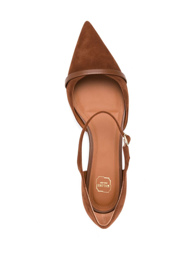 Shop Malone Souliers Ulla Suede Ballerina Shoes In Brown