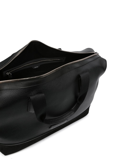 Tom Ford Logo-patch Pebbled Holdall In Black