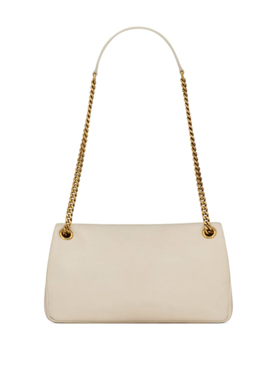 Shop Saint Laurent Small Puffer Shoulder Bag In Neutrals