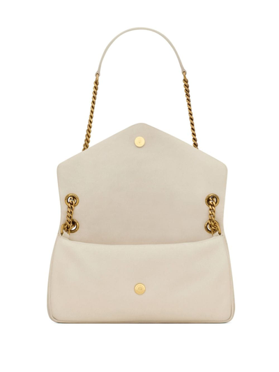 Shop Saint Laurent Small Puffer Shoulder Bag In Neutrals