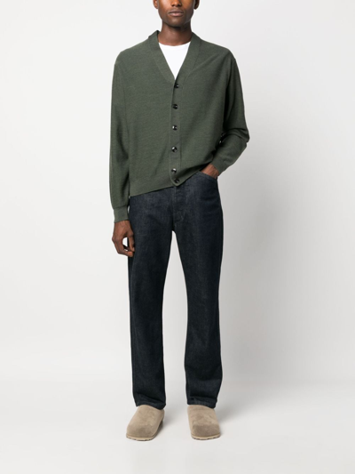 Lemaire Twisted Wool-blend Cardigan In Green
