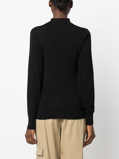 Lemaire Fitted Seamless Wool Cardigan In Black