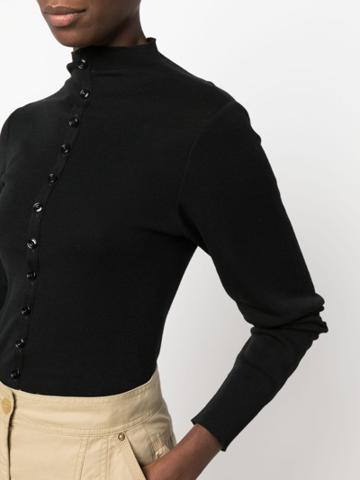 Lemaire Fitted Seamless Wool Cardigan In Black