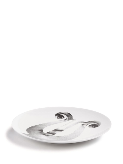 Fornasetti Tema E Variazioni Porcelain Plate (26cm) In White