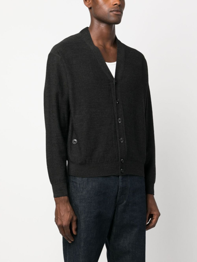 Shop Lemaire Mélange-effect Wool Blend Cardigan In Grey