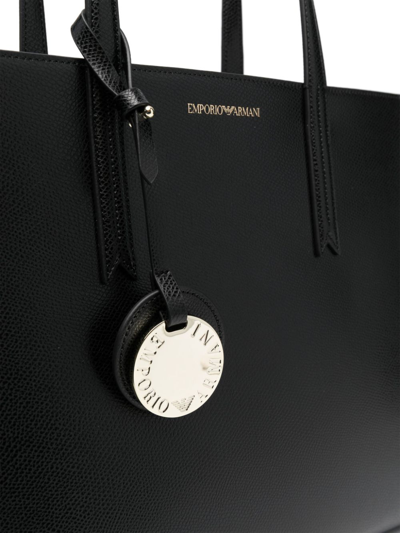 Shop Emporio Armani Logo-print Shoulder Bag In Black
