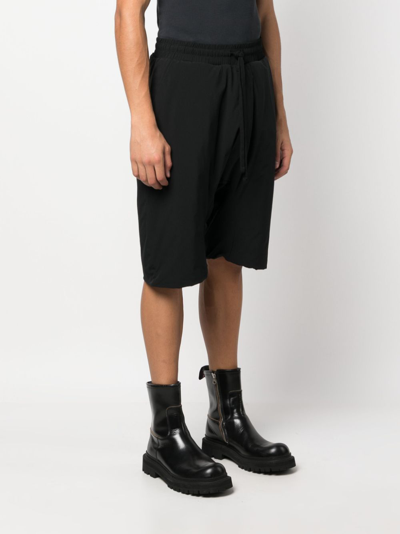 Shop Thom Krom Elasticated-waist Drop-crotch Shorts In Black