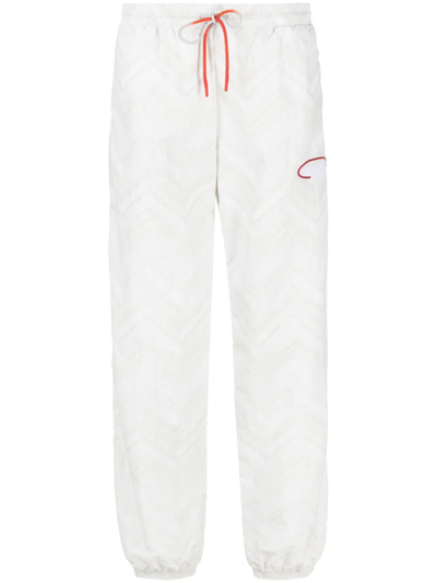 Shop Missoni Logo-embroidered Track Pants In White