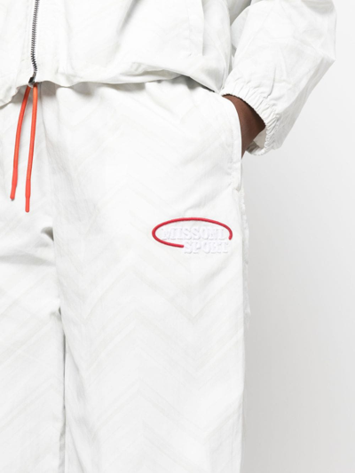 Shop Missoni Logo-embroidered Track Pants In White