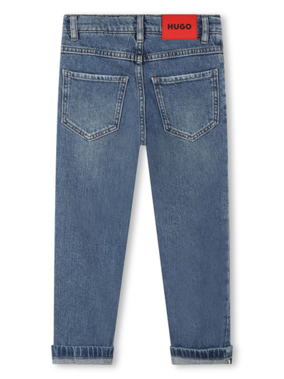 Shop Hugo Straight-leg Denim Trousers In Blue
