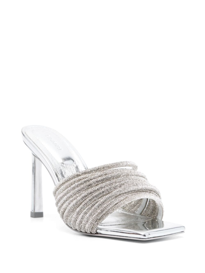 Simkhai Lena 105mm Crystal-embellished Mules In Silver