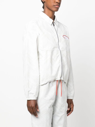 Shop Missoni Logo-embroidered Shirt Jacket In White