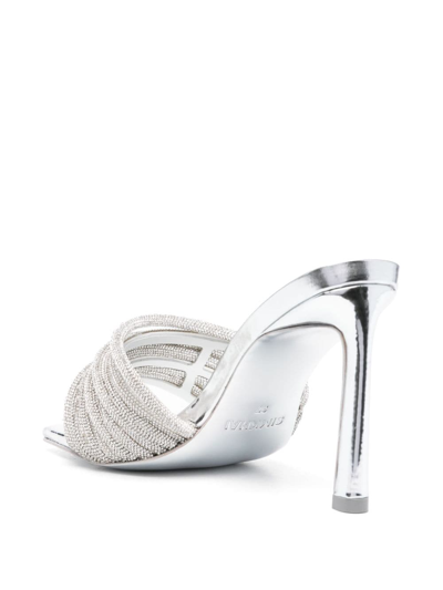 Simkhai Lena 105mm Crystal-embellished Mules In Silver