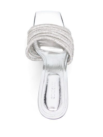 Simkhai Lena 105mm Crystal-embellished Mules In Silver