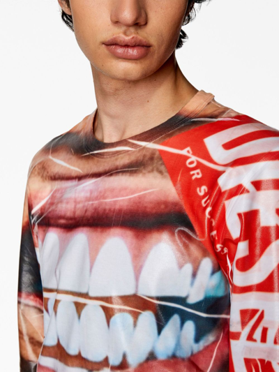 Shop Diesel T-nibe-ls Graphic-print T-shirt In Red
