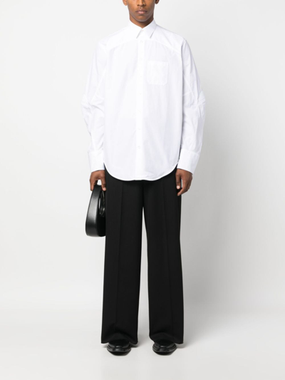 Shop Coperni Chest-pocket Cotton Shirt In White