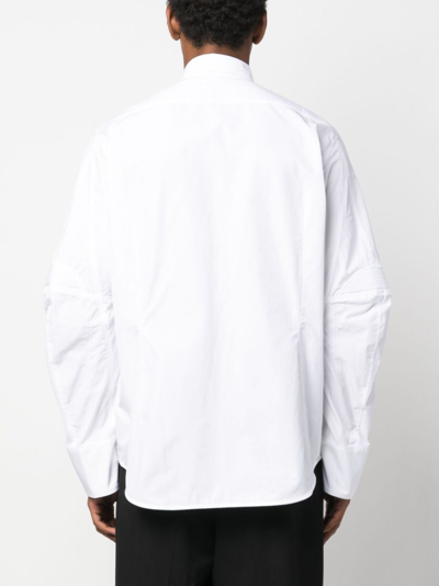 Shop Coperni Chest-pocket Cotton Shirt In White