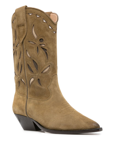 Shop Isabel Marant Duerto Western Boots In Neutrals