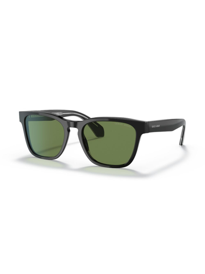 Shop Giorgio Armani Square-frame Tinted Sunglasses In Black