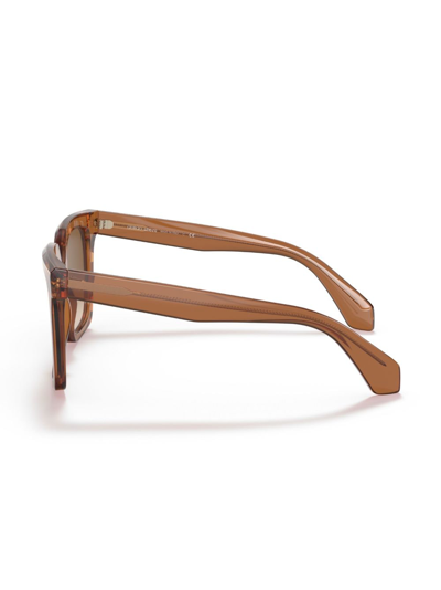 Shop Giorgio Armani Square-frame Gradient Sunglasses In Brown