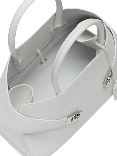 Ferragamo Medium Hug Leather Tote Bag In White