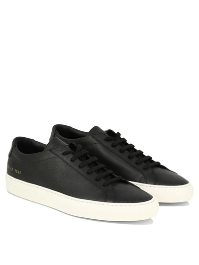 Shop Common Projects "achilles Contrast Sole" Sneakers In Black