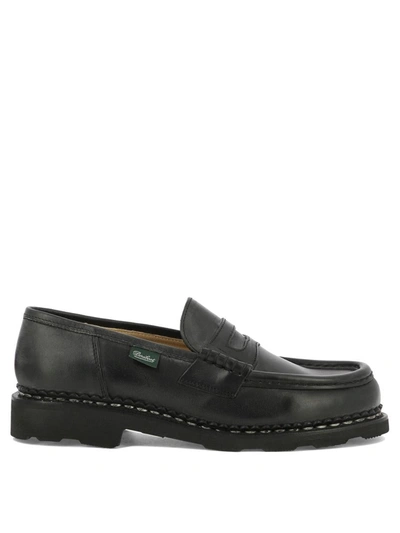 Paraboot Orsay Leather Moccassin Loafers In Black