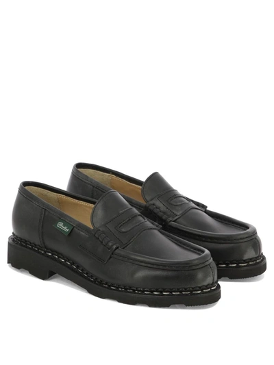 Paraboot Orsay Leather Moccassin Loafers In Black