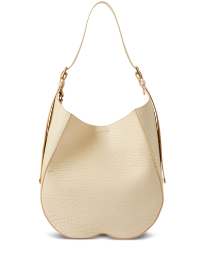 Burberry Medium Chess Leather Shoulder Bag In Neutrals