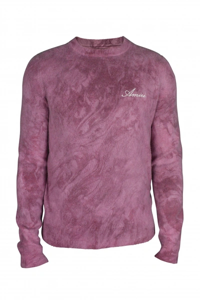 Amiri Burgundy Tie-dye Marble Sweater