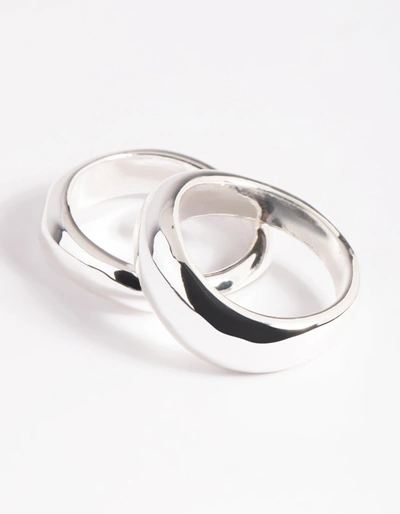 Shop Lovisa Silver Plated Irregular Ring Set In Multi