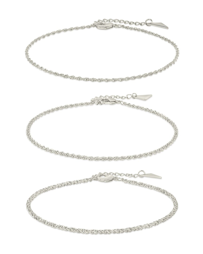 Shop Sterling Forever Terina Set Of 3 Anklets