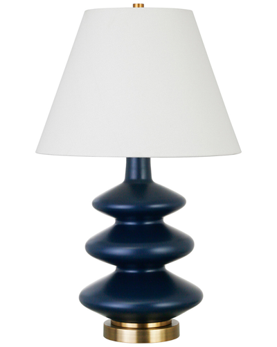 Abraham + Ivy Carleta Matte Blue Triple Gourd Table Lamp In Blue