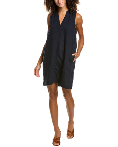 Shop Splendid Mary Linen-blend Shift Dress In Blue