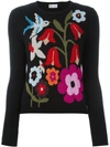 RED VALENTINO flower intarsia jumper,HANDWASH