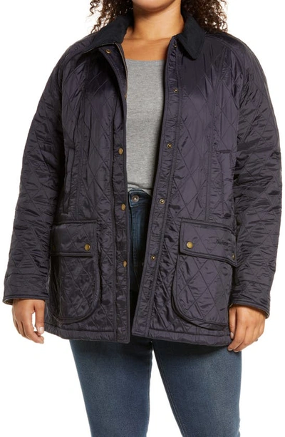 Shop Barbour Beadnell Polarquilt Jacket In Navy/ Navy