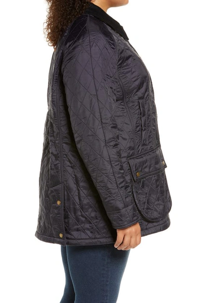 Shop Barbour Beadnell Polarquilt Jacket In Navy/ Navy