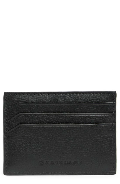 Shop Johnston & Murphy Weekend Leather Cardholder In Black