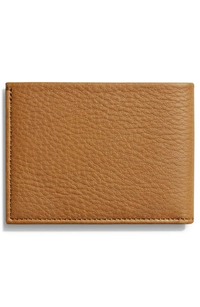 Shop Shinola Slim Bifold Leather Wallet In Tan