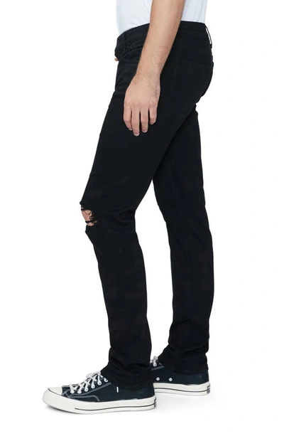 Shop Paige Lennox Ripped Slim Fit Jeans In Black Shadow Destructed