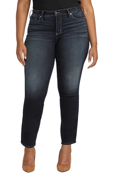 Shop Silver Jeans Co. Suki Curvy Fit Mid Rise Slim Straight Leg Jeans In Indigo