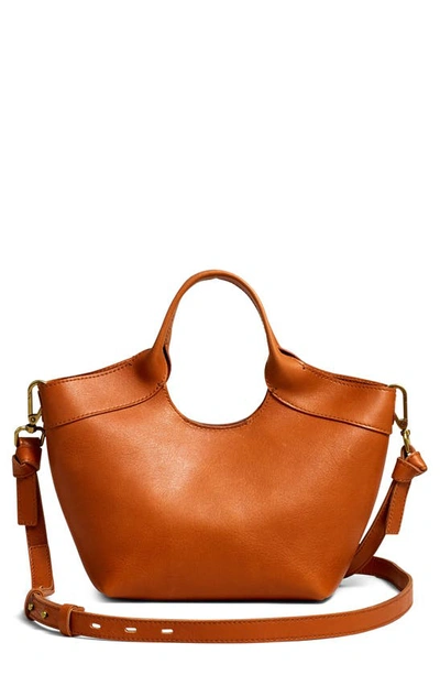 Shop Madewell The Mini Sydney Cutout Leather Tote In Brown