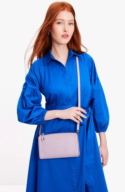 Shop Kate Spade Knott Small Leather Crossbody Bag In Violet Mist