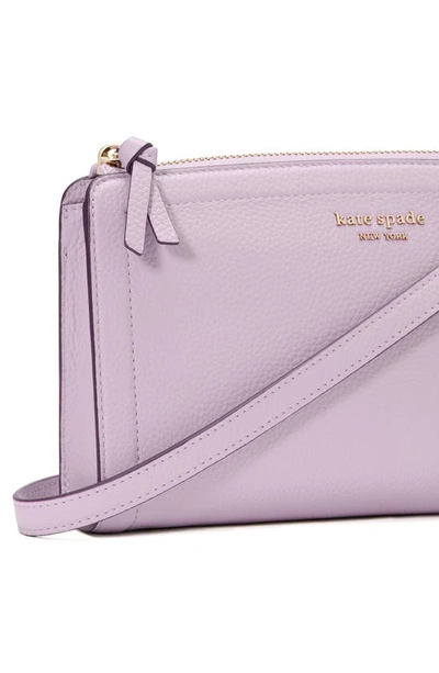 Shop Kate Spade Knott Small Leather Crossbody Bag In Violet Mist