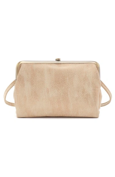 Shop Hobo Lauren Leather Frame Crossbody Bag In Gold Leaf