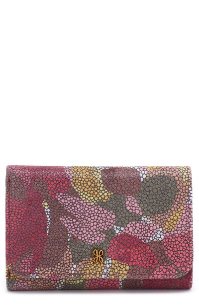 Shop Hobo Jill Leather Trifold Wallet In Abstract Foliage